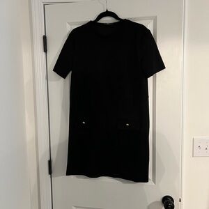 Zara Black Mini Dress with Short Sleeves